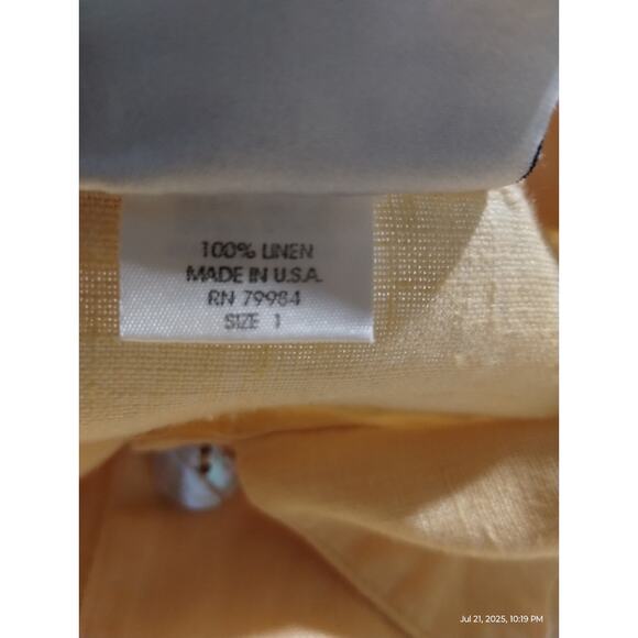 Private Edition Chicos Butter Yellow Linen Women's 1 Oversized Button Up Shirt - Picture 9 of 12